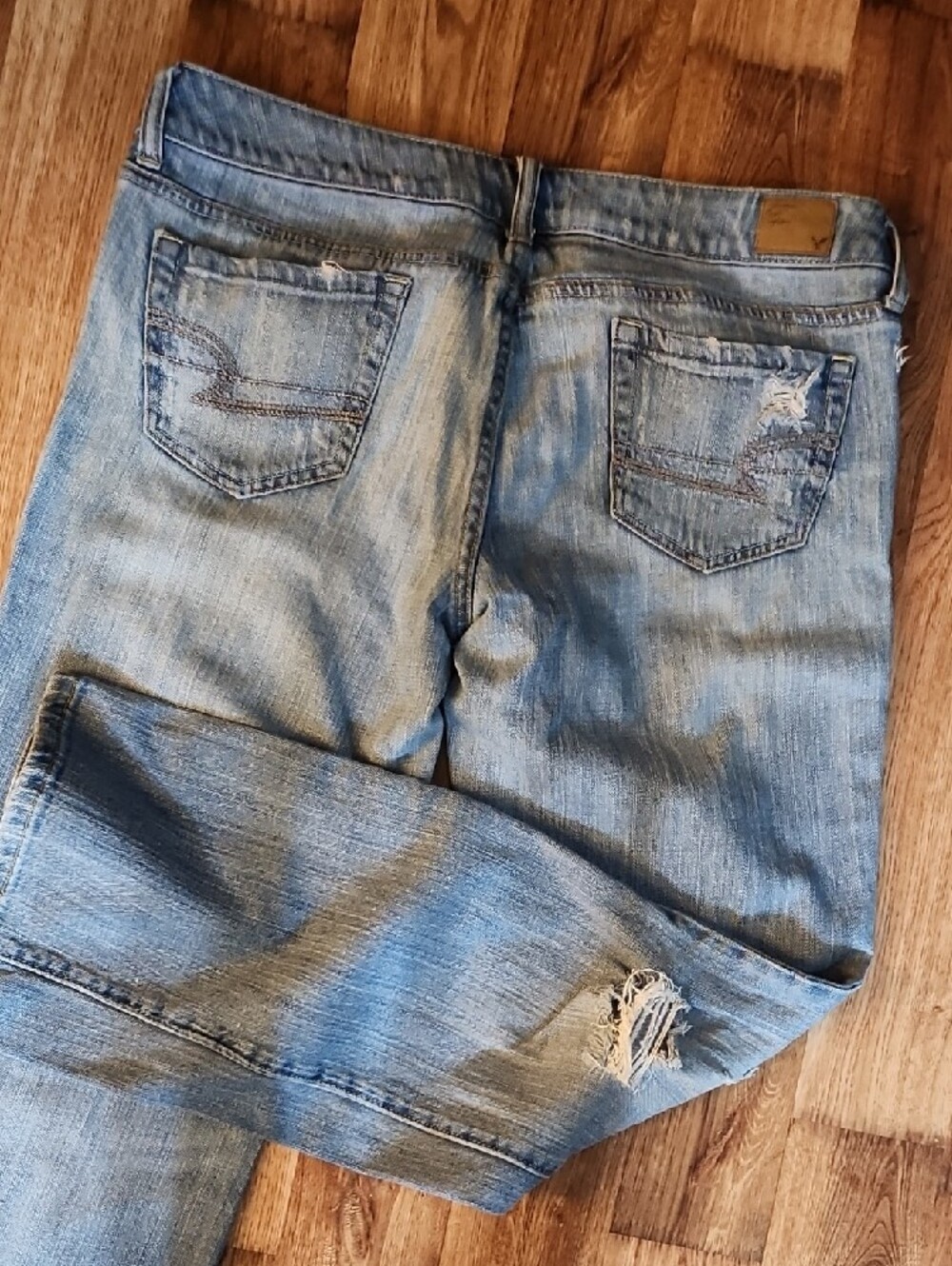 Women’s Light Blue Distressed Jeans - Picture 3 of 3